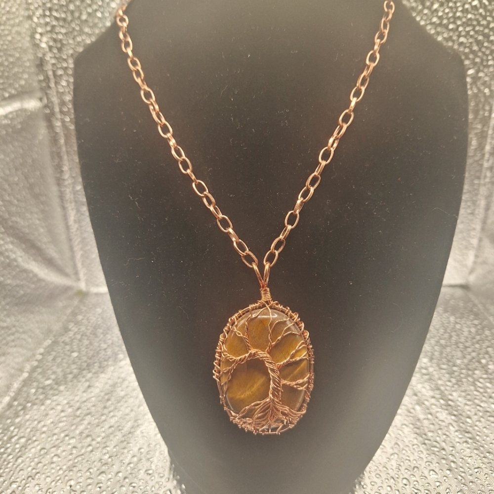 Gorgeous Handmade Copper Wired Tiger Eye